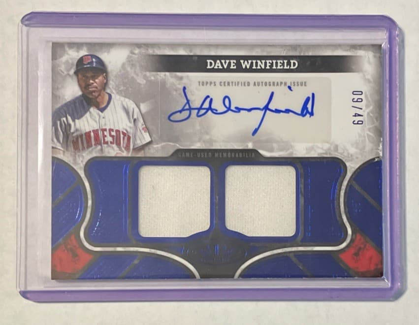 image-2025 Topps Tier One Dave Winfield Blue Game-Used Relic Patch Auto/Autograph /49