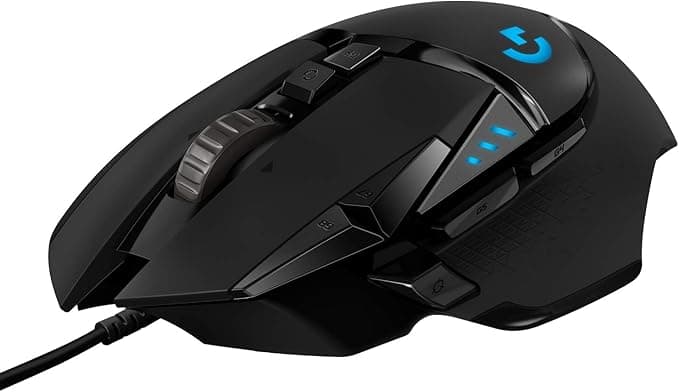 image-Logitech G502 HERO High Performance Wired Gaming Mouse, HERO 25K Sensor, 25,600 DPI, RGB, Adjustable Weights, 11 Programmable Buttons, On-Board Memory, PC / Mac