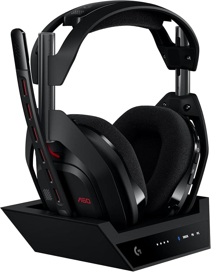 image-Logitech G Astro A50 Omni-Platform Wireless Gaming Headset + Base Station for PS5, Xbox, PC: PLAYSYNC Audio Switcher, <16 bit/48kHz (Console), <24 bit/48 kHz (PC), 24hr Battery, 2.4GHz & BT - Black